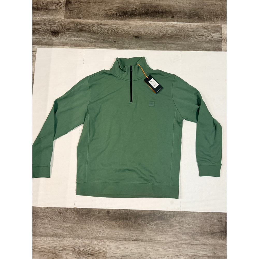 Hugo Boss Mens XXL Green Quarter Zip Sweatshirt Pullover Mock Neck New